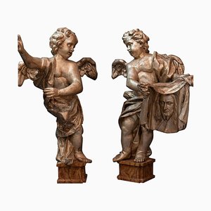 Florence Baroque Angels aus Papiermaché, 2er Set