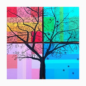 Nicoletta Belli, The Seasons Tree, 2019, Paintings. Juego de 4