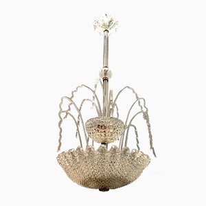 Art Deco Wasserfall Kronleuchter aus Muranoglas von Ercole Barovier, 1950er