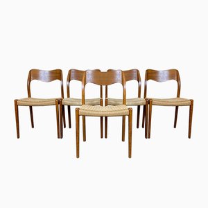 Danish Teak Dining Chairs from J.L. Møllers, 1960s, Set of 5