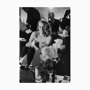 Ekberg Smiles Silver Gelatin Resin Print Framed In White by John Chillingworth