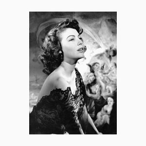 Ava Gardner Silver Gelatin Resin Print Framed In White by Baron