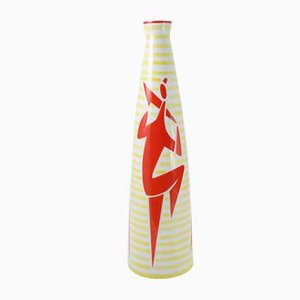 Porcelain Red Dancer Vase by Janos Török for Zsolnay, 1960s
