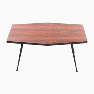 Rosewood Plant Table or Side Table With Black Metal Legs