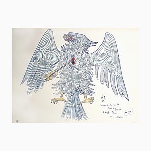 Jean Cocteau - Blauer Adler - Original Lithographie von 1956