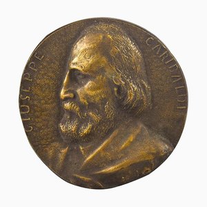 Garibaldi's Bronze Portrait by Italian Manufacture, 19th Century