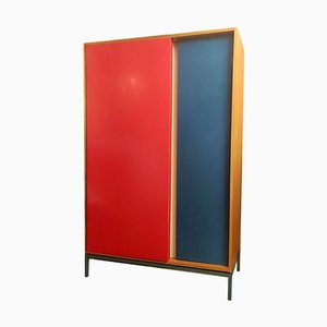 Modernist Lacquered Wood Wardrobe, 1950s