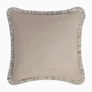 Beige Wool Artic Pillow by Lorenza Briola for Lo Decor