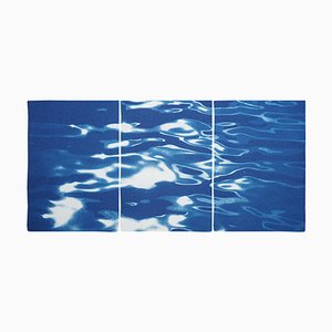 Lido Island Reflections, 2020, minimaler Cyanotypie Druck