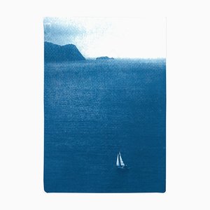 Stampa Sailboat Journey, Cyanotype, acquerello, 2020