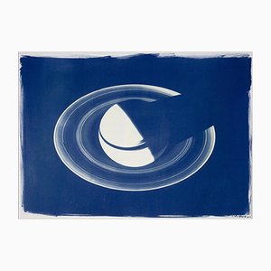 Saturn With Rings, Cyanotype on Watercolor Paper, 2019