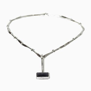 Collier Mid-Century in argento e smalto di Weissenberg Konsthantverk, Svezia, 1958