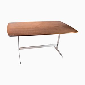 Mesa de comedor de teca y metal de Arne Jacobsen, años 60
