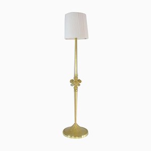 Goldene Murano Stehlampe aus Glas von Barovier & Toso, 1950er