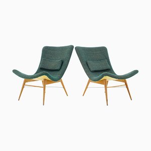 Set of Czechoslovakian Shell Lounge Chairs by Miroslav Navratil, 1960s