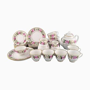 Servicio de té para 7 personas de porcelana de Royal Worcester, England, 1983. Juego de 32