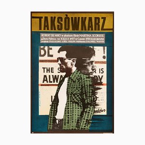 Poster originale del film Taxi Driver vintage di Andrzej Klimowski, Polonia, 1978