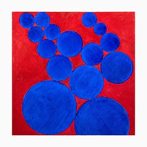 Giorgio Lo Fermo, Blue Circles, 2020, Original Oil on Canvas