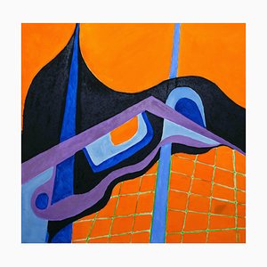 Giorgio Lo Fermo, The Orange Floor, 2020, Original Öl auf Leinwand