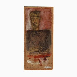 Sergio Barletta, Figure, Original Mixed Media, 1958, Cardboard