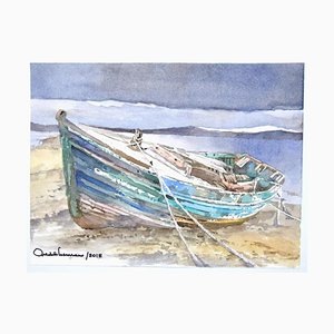 Michele Scarano, Boat, 2010s, Original Watercolor