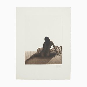 Mujer desnuda, siglo XX, aguafuerte original