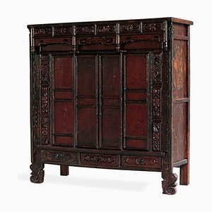 Antique Carved Chinese Temple Cabinet