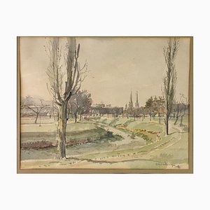 Otto Berger, Early Spring, 1946, Watercolor