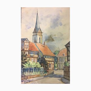 Korbach, Kassel Cologne Street, 1956, Watercolor