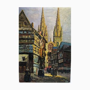 St.Corentin Cathedral, Oil on Plywood