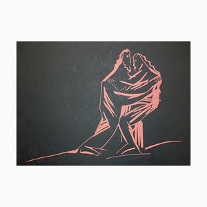 Two Lovers, Woodcut