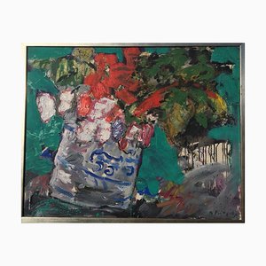 Norbert Fritsch, Montvicq Blumenstillleb, 1952, Huile sur Toile