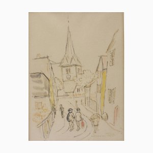 Janos Toth, Bessungen Kirche, 1960, Watercolor