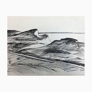 Hellmuth Mueller-Leuter, Seaside Scenery, 1939, ink on Paper