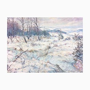 Paisaje de invierno, óleo sobre lienzo