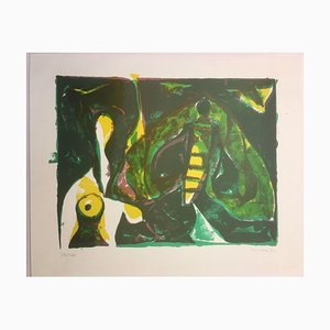 Lithographie Volker Benninghoff, 1921-2009, Green Insect