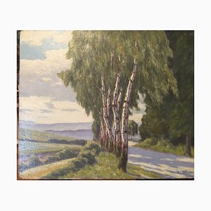 Johannes Block, 1871-1959, Chaussee Direction, Oil on Hardboard