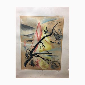 Ric, Sailboat, Mid 20th Century, Lithograph