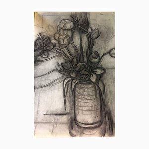 Zach Thomas, Flower Still Life, 1922, Charcoal