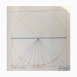 Prowner Kalkhof, colore e spazio dell'orizzonte blu, 1973, matita