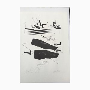 Unknown, Black & White Abstract Composition, Lithograph