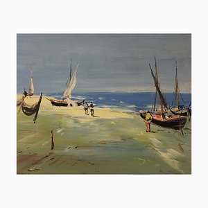 Barcos de pesca, gouache