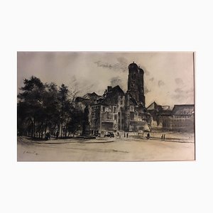 Siegfried Kühnel, Frauenkirche München, 1949, Kohle