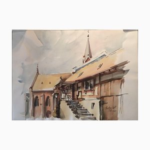 J Schmidt, Old Town Hall, 1979, Aquarelle