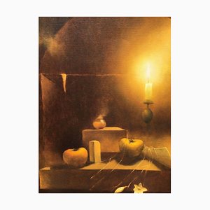 Magdzinski Krzysztof, Still Life with Candle, Oil on Canvas