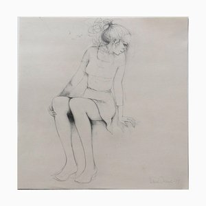 Karel Demel, Young Lady, 1974, Pencil