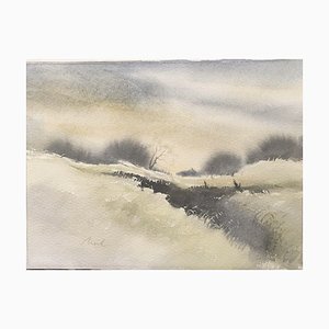 Werner Roger, Winter Landscape, 1944-2015, Watercolor