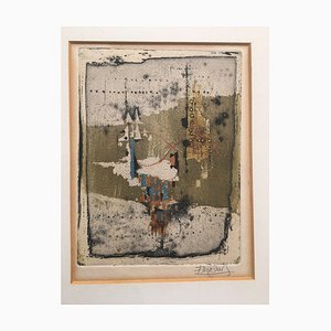 Johnny Friedlaender, Red and Blue Spots, 1968, Etching
