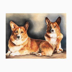 Lournau Pembroke, Welsh Corgi, 1994, Pastel