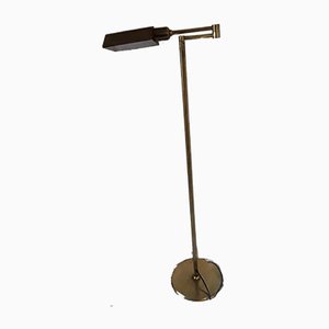 Lámpara de pie giratoria vintage de latón, años 70
